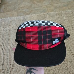 Checkered Red and Black Adjustable Brimmz Snapback Hat